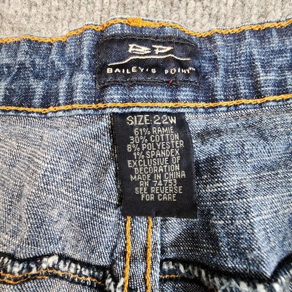 Baileys Pointe Jeans Womens Size 22 W Capris Cropped Cotton Blend High Rise - Picture 6 of 8